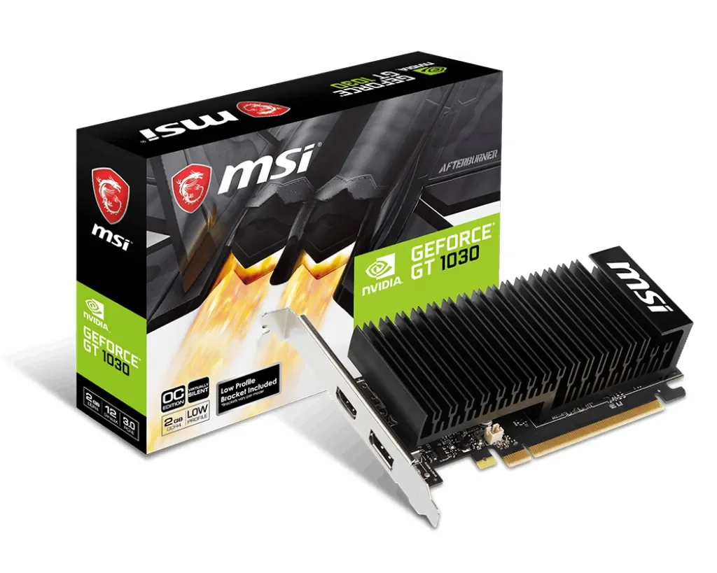 MSI GeForce GT 1030 Silent Low Profile OC - 2GB DDR4 SDRAM - Näytönohjaimet