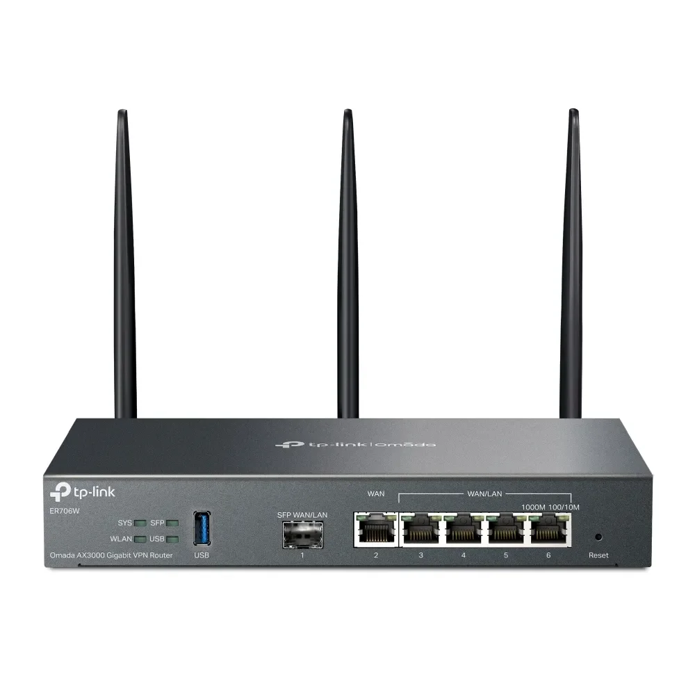 TP-Link Omada ER706W VPN -reititin, Wi-Fi 6, AX3000, Dual-band, musta