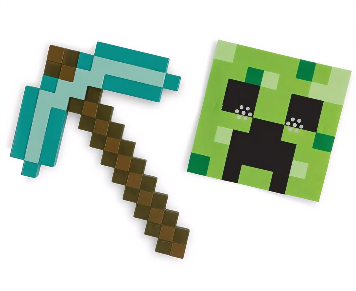 Minecraft Asustesetti - Creeper maski ja Diamond Pickaxe