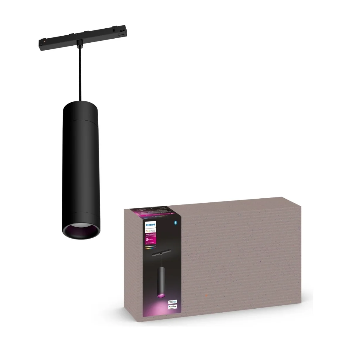 Philips Hue Perifo Ceiling Pendant Cylinder Lamppu - Musta