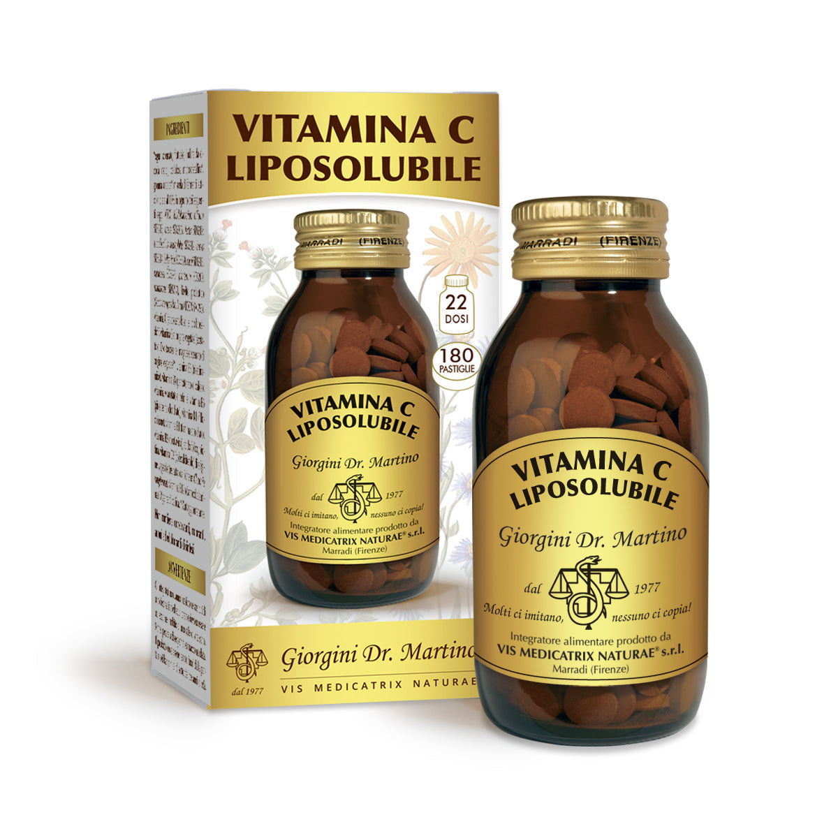Dr Giorgini Rasvaliukoinen C-vitamiini 180 tablettia à 500 mg - 90 g