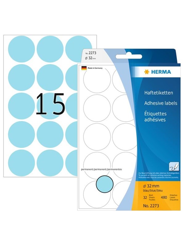 HERMA - pyöreät tarrat - 480 tarralappua - halkaisija 32 mm