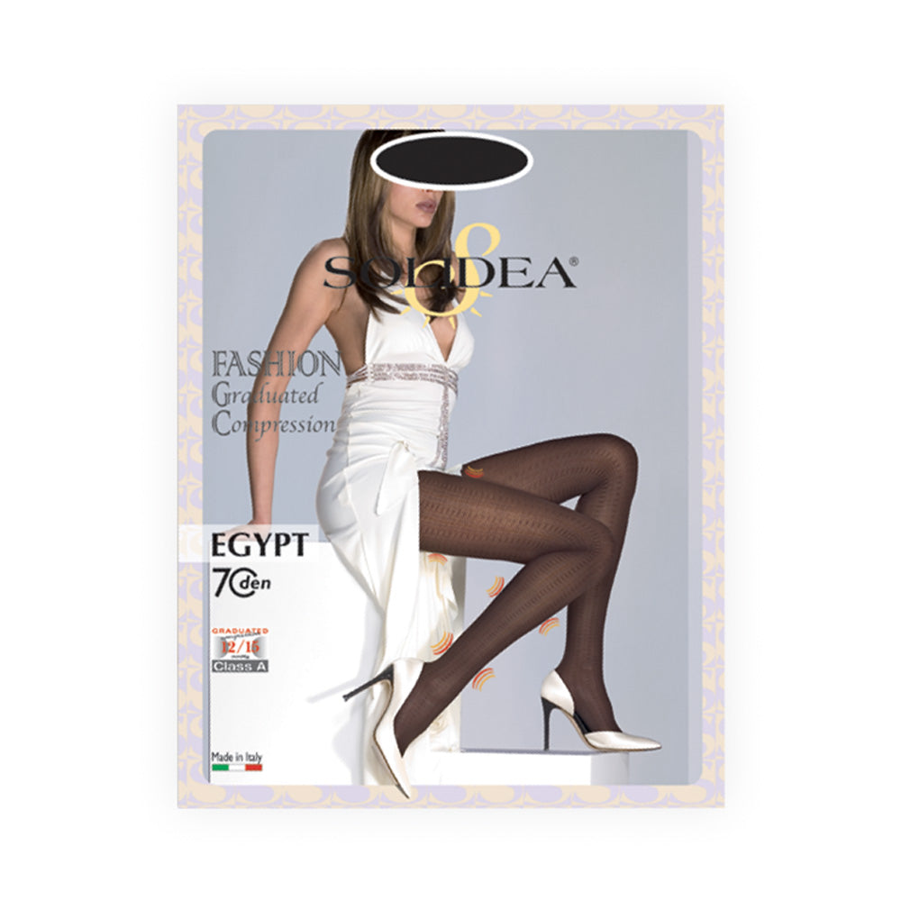 Solidea Egyptin 70 denin mikrokuituiset sukkahousut, luokka A, kompressio, 12, 15 mmHg, 2 m, mokka