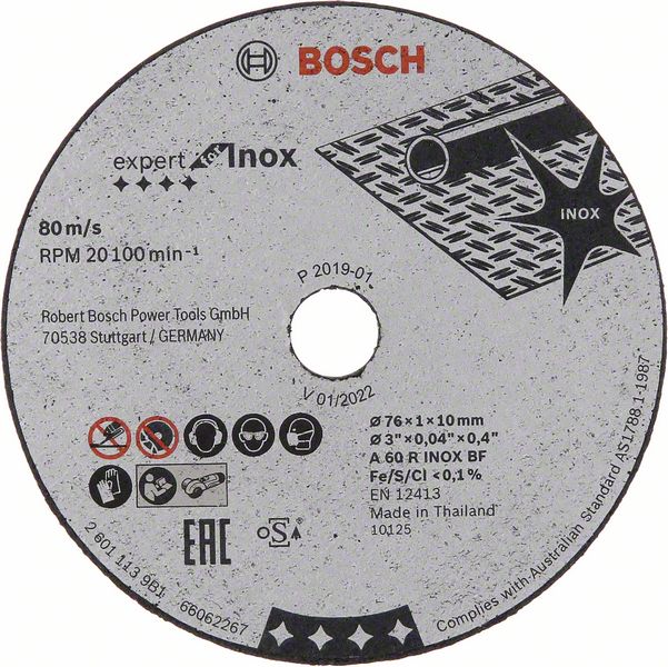Bosch Expert for Inox -Katkaisulaikka 76 mm x 1,0 mm x 10 mm 5 kpl