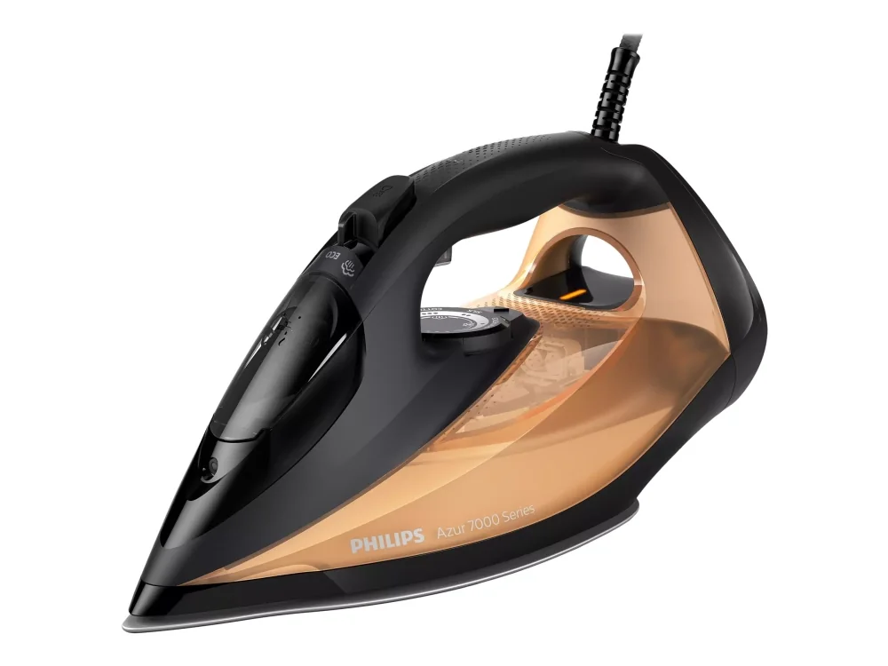 Philips 7000 series DST7040/80, Höyrysilitysrauta, SteamGlide Elite -pohjalevy, 2 m, 250 g/min, Musta, 50 g/min