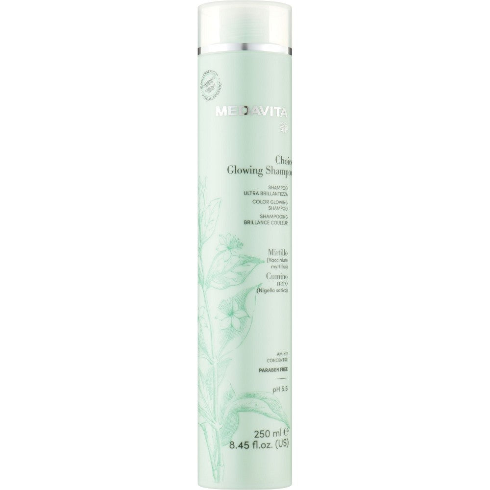 Medavita Choice Glowing Treatment -shampoo kiiltäville ja pehmeille hiuksille 250ml