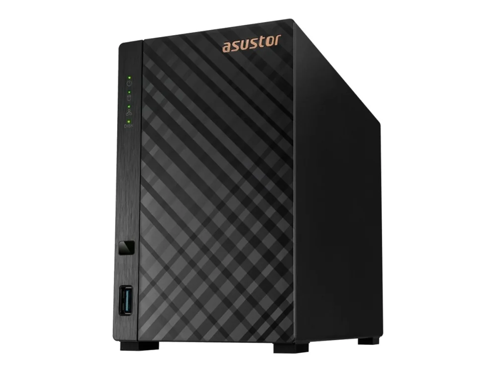 ASUSTOR Drivestor 2 AS1202T - Gen 2 - NAS-palvelin - 2 lokeroa - SATA 6Gb/s - RAID 1, JBOD, 0 - RAM 1 GB - 2,5 Gigabit Ethernet - iSCSI-tuki