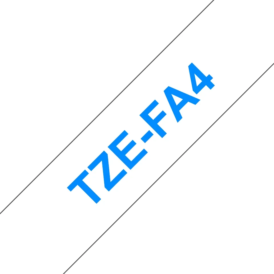Brother TZE-FA4, Sininen valkoisella, TZe, Musta, Lämpösiirto, Kiina, 5 vuosi/vuosia