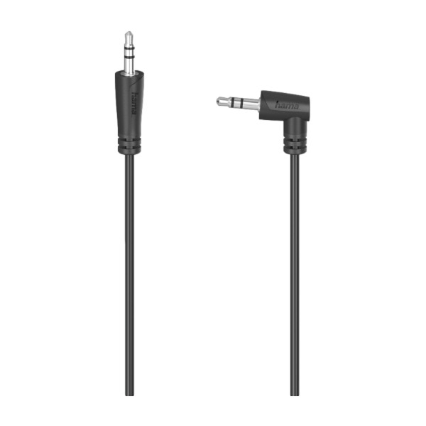 Hama 3,5 mm kulma -audiokaapeli, 1,5 m, musta