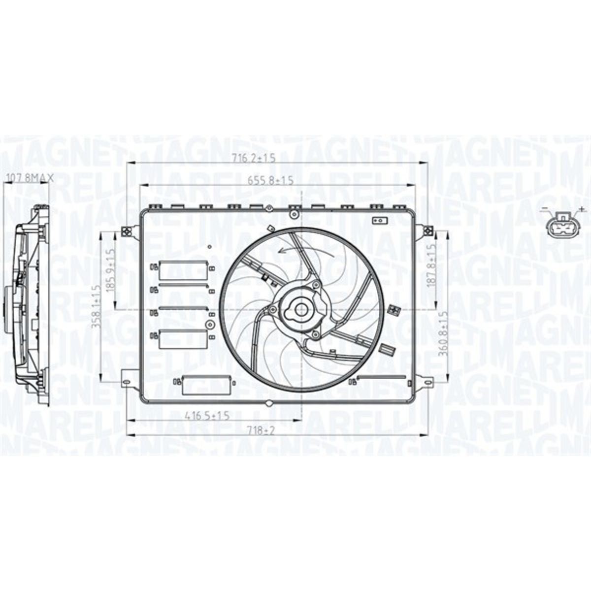 Jäähdyttimen tuuletin MAGNETI MARELLI 069422761010