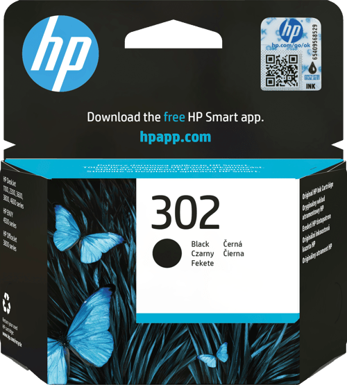 HP 302 -mustekasetti, 3.5 ml, musta