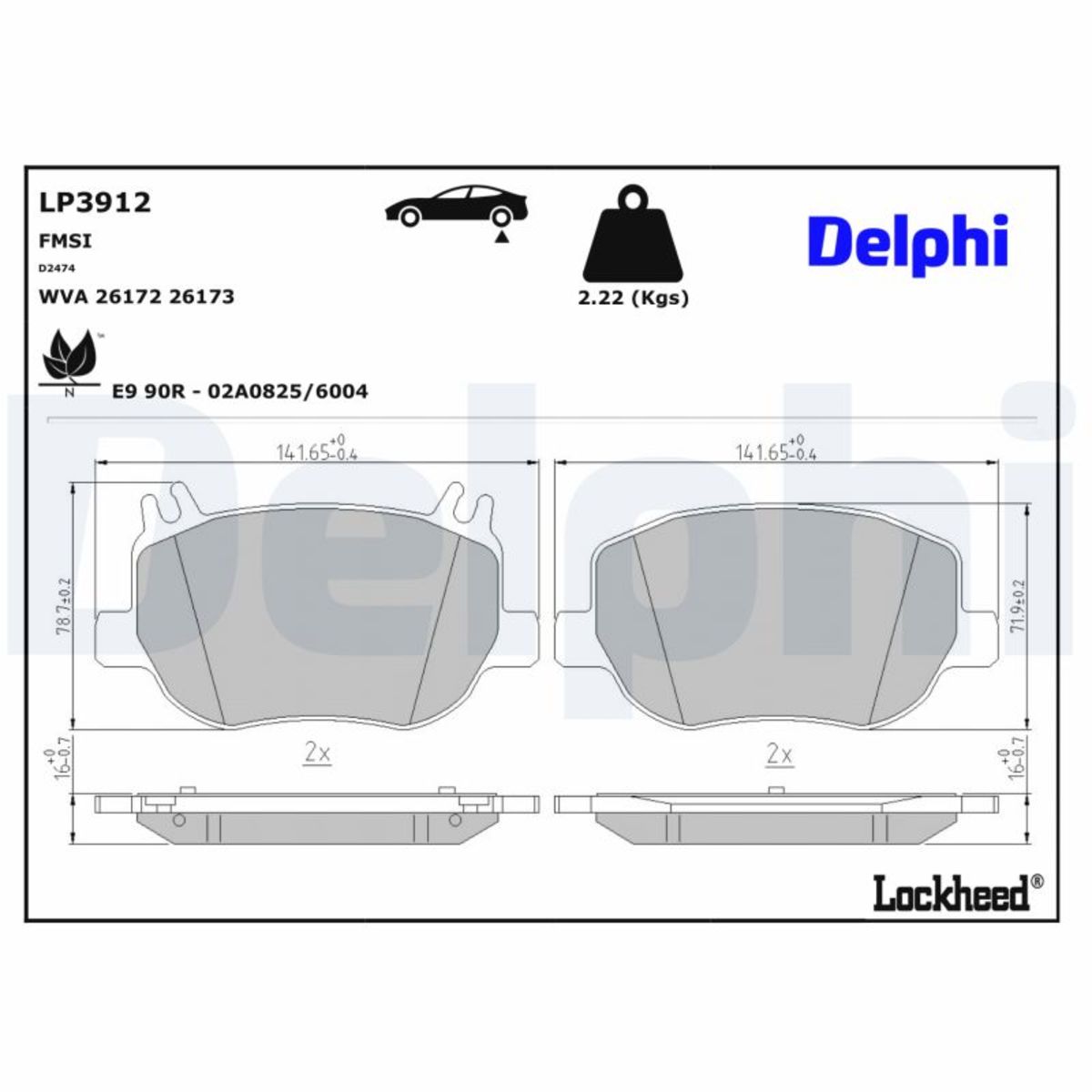Jarrupalat, levyjarru DELPHI LP3912