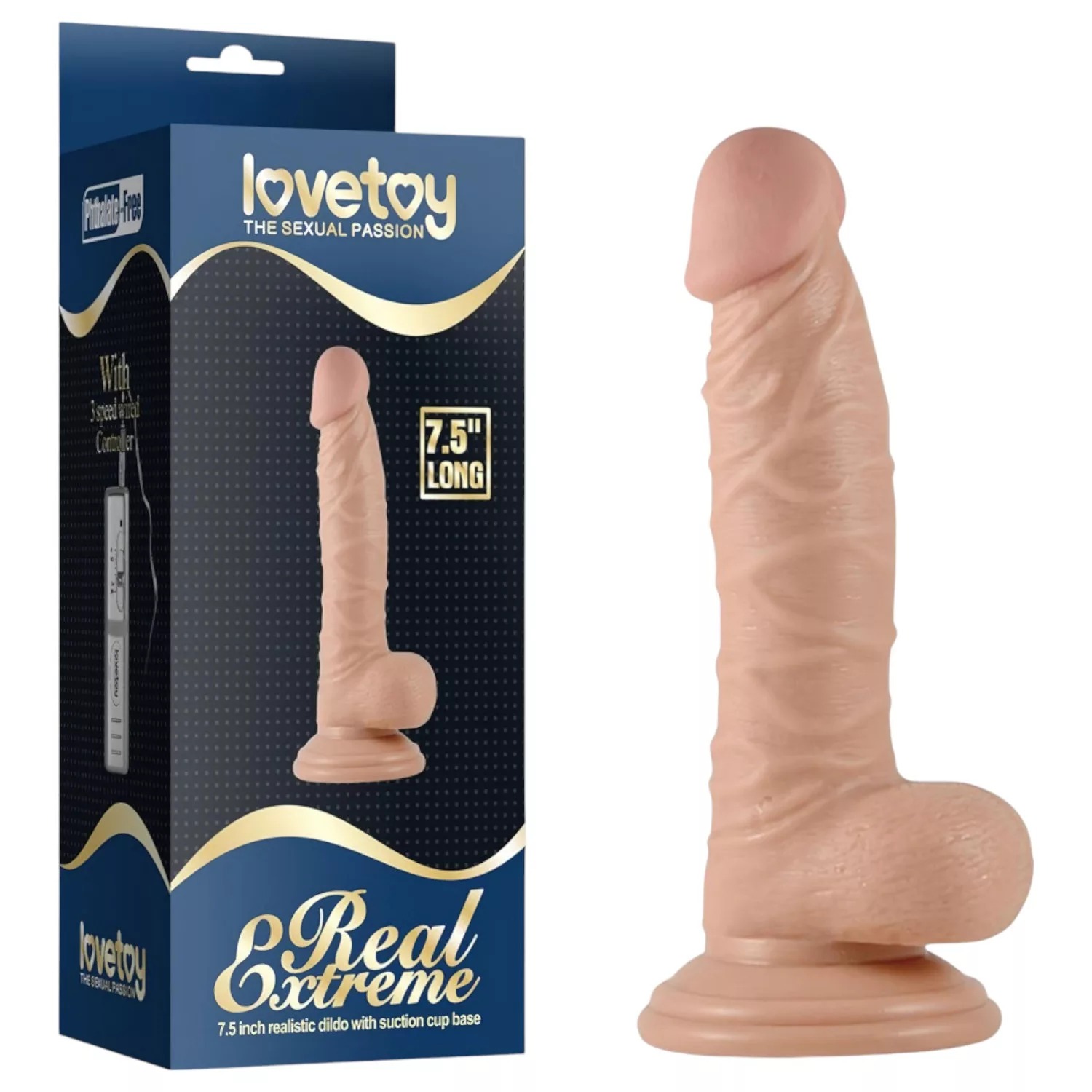 LoveToy Real Extreme realistinen dildo imukupilla 19 cm
