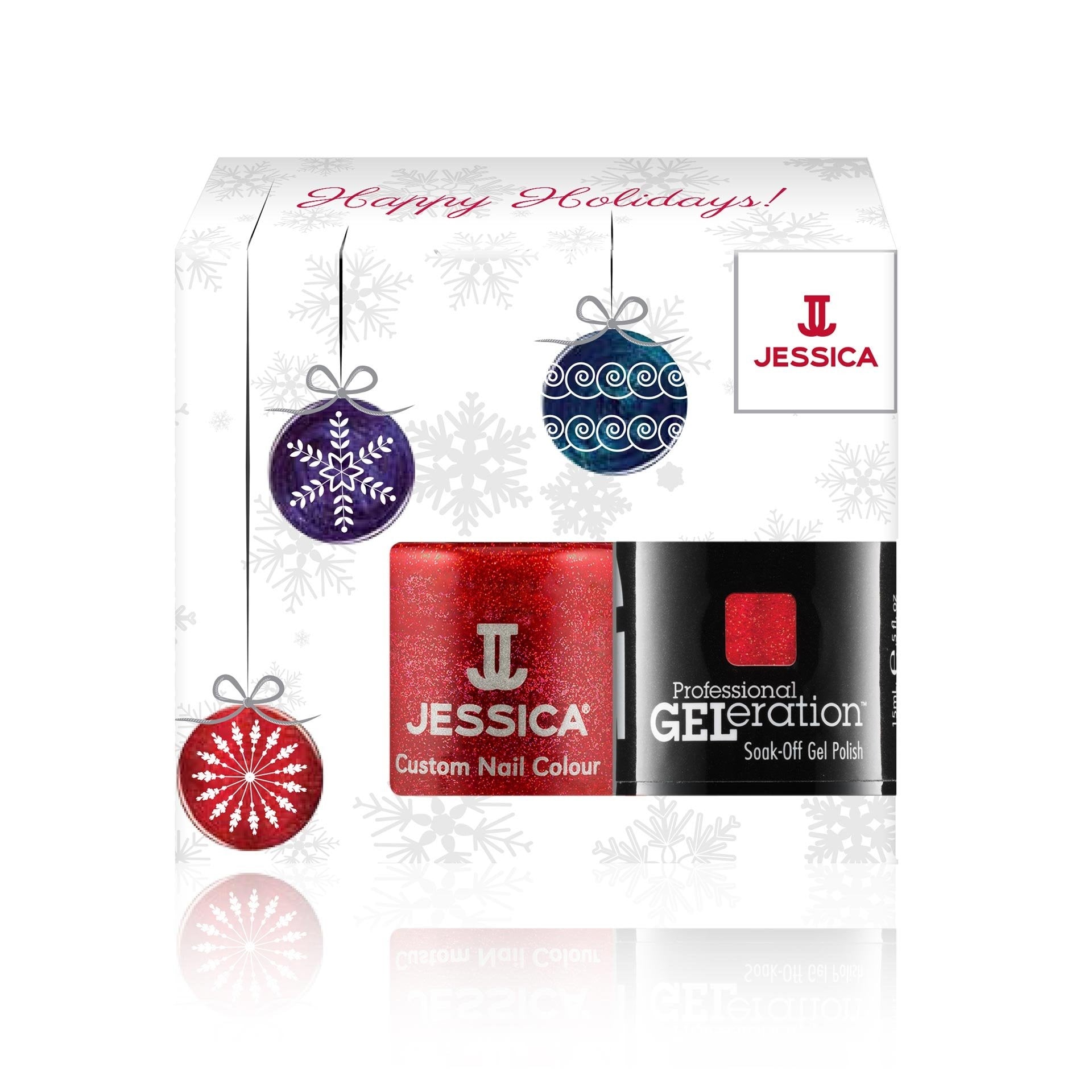 Talvi setti Jessica: Professional GELeration puolipysyvä kynsilakka Hearts on Fire 15 ml + Custom Colors kynsilakka Hearts on Fire 14,8 ml
