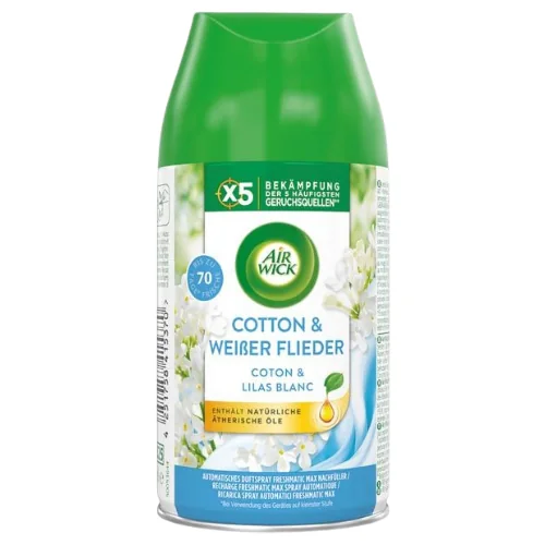 Airwick Freshmatic Cotton & White Lilac Automatic Air Freshener Refill – 250 ml