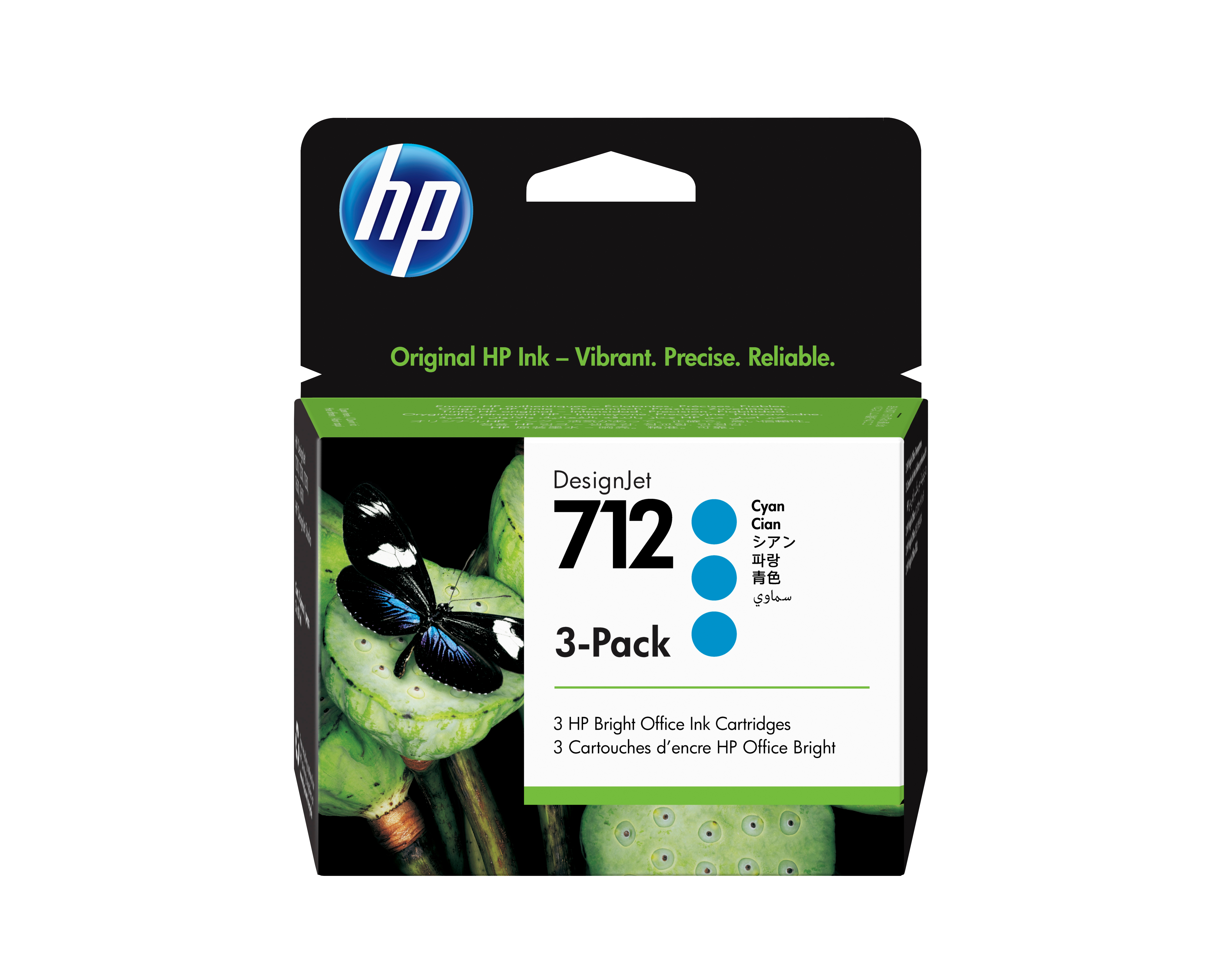 HP 712 3-pakkaus syaani mustetta