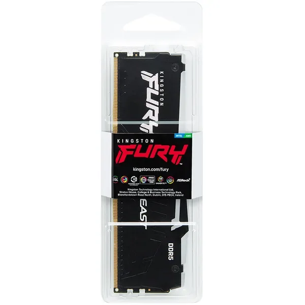 Kingston FURY Beast RGB 16 Gt (1 x 16 Gt) DDR5 5200 MHz, CL40 -muisti (XMP)
