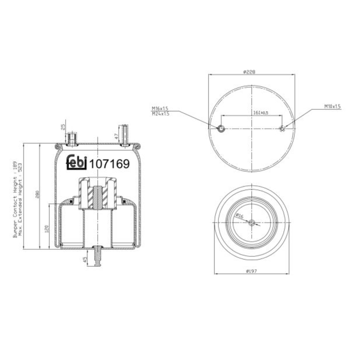 Metallipalje, ilmajousitus FEBI BILSTEIN 107169