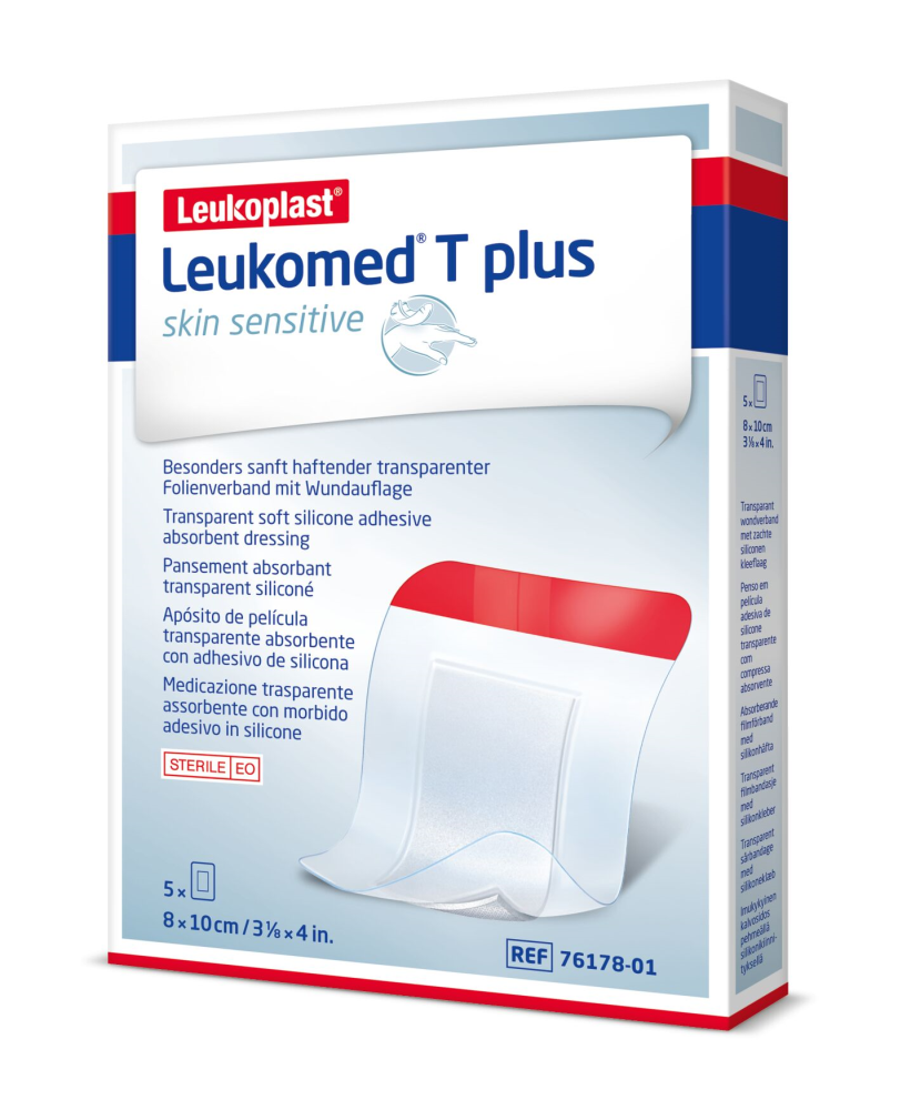 Leukomed Plus Skin Sensitive 8 x 10 cm steriili haavasidos 5 kpl