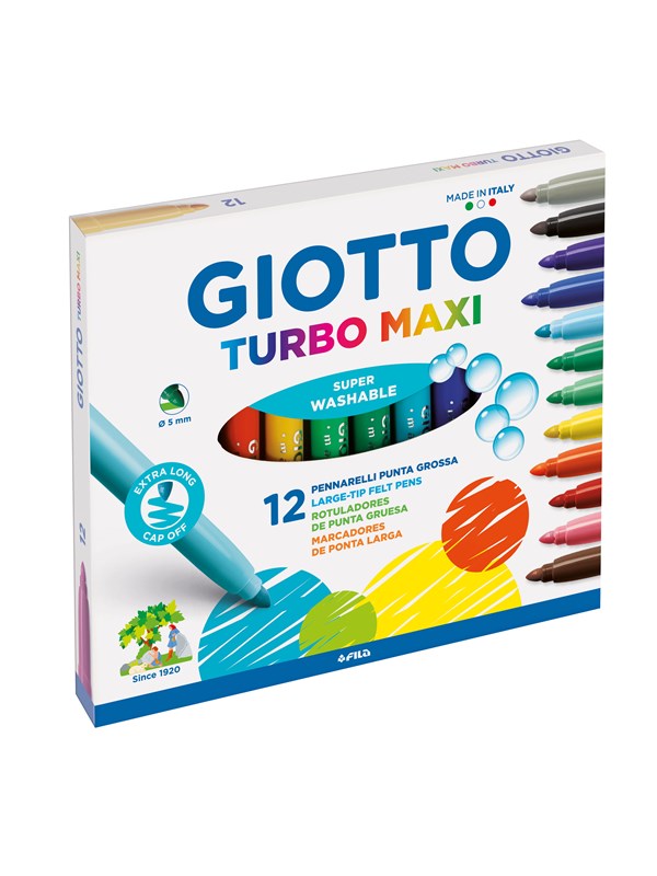 Tussikynät Maxi 12 kpl vesipohjaisia, Giotto Turbo Maxi