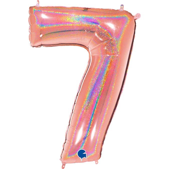 Isot numerofoliopallot, ruusukulta-hologrammi, 100cm-7
