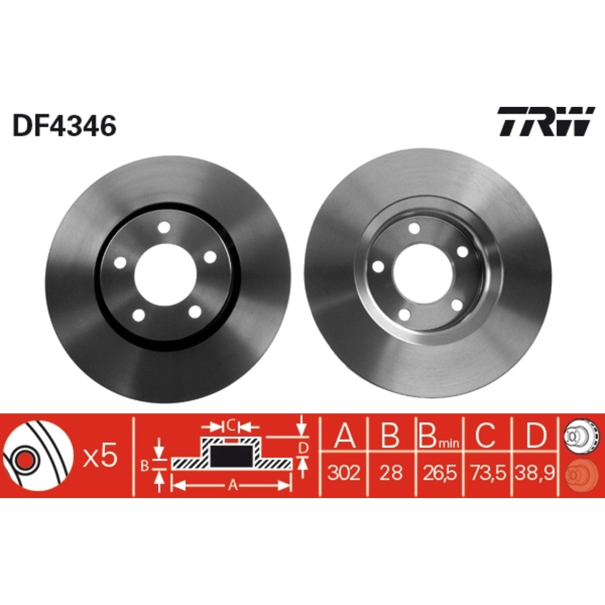Jarrulevy TRW DF4346
