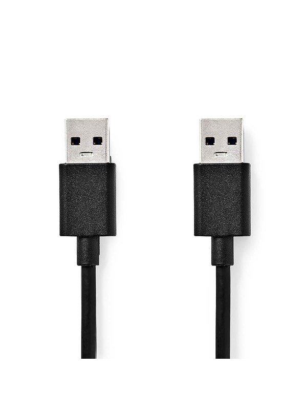 Nedis USB kaapeli | USB 3.2 Gen 1 | USB-A Uros | USB-A Uros | 5 Gbps | Niklattu | 2.00 m | Pyöreä | PVC | Musta | Laatikko