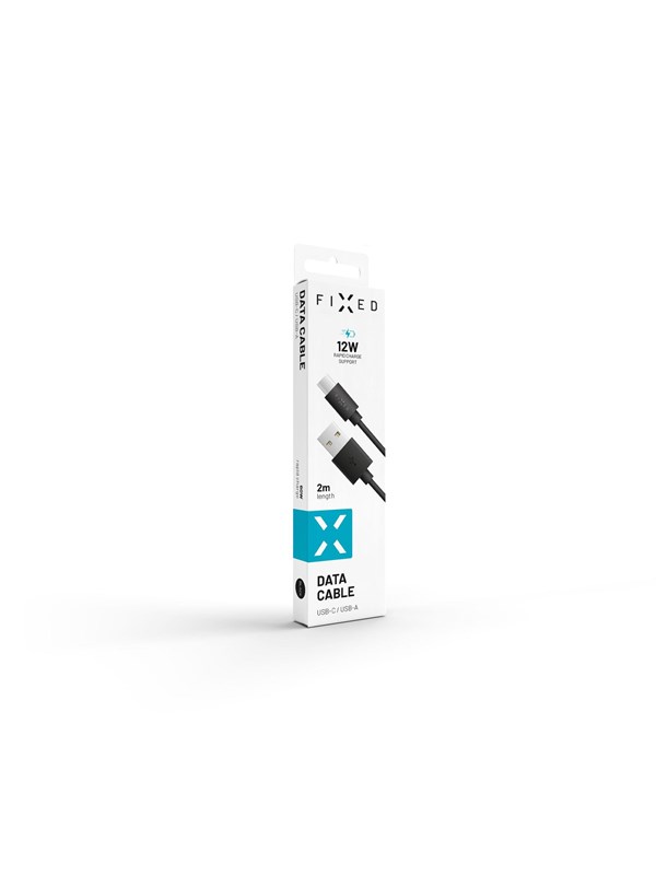 FIXED USB-A <-> USB-C - 2m - Musta