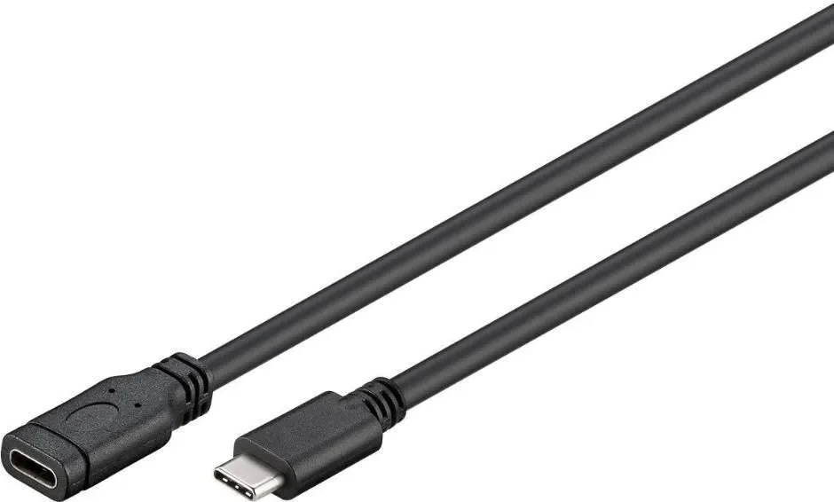 MicroConnect USB-C -jatkokaapeli, 2 m, musta