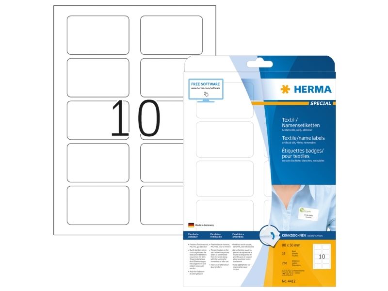 Herma label removable textile 80x50 (250)
