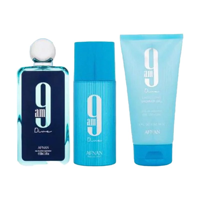 Afnan Perfumes 9 AM Dive -setti (edp/100ml+deo/150ml+sh/geo/150ml)