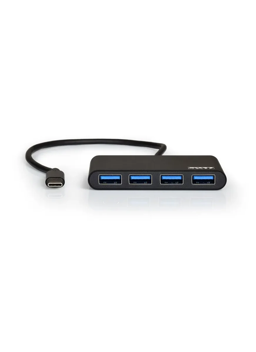 PORT Designs PORT Connect USB HUB 4 PORTS Tyyppi C USB hub - 4 porttia - Musta