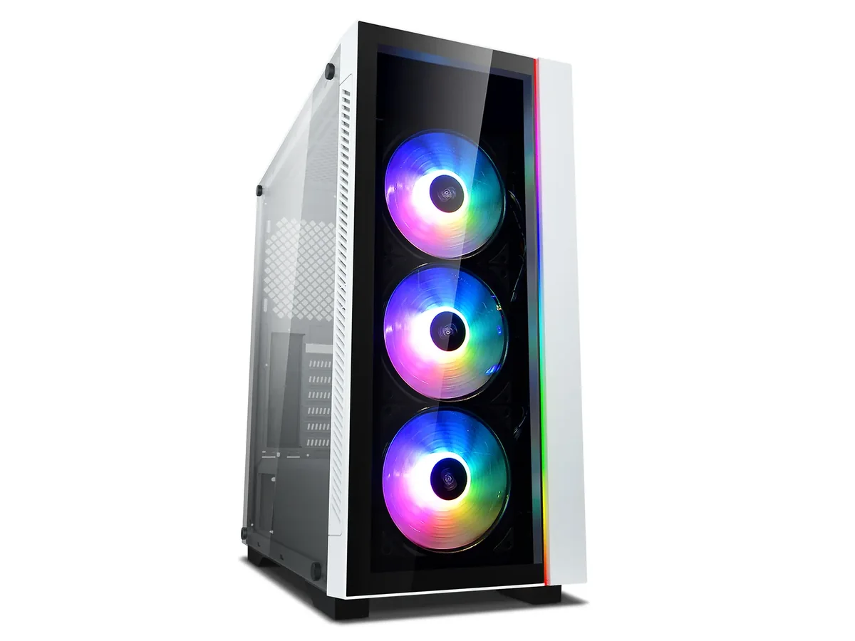 DeepCool Matrexx 55 V3 ADD-RGB WH 3F -miditornikotelo ikkunalla RGB-valaistuksella, valkoinen