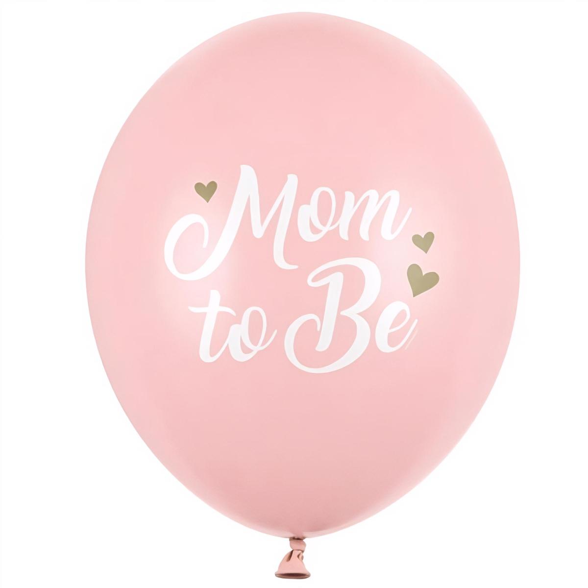 Ilmapallot - Mom to be, Vaaleanpunainen Pastelli, 30 cm, 6 kpl