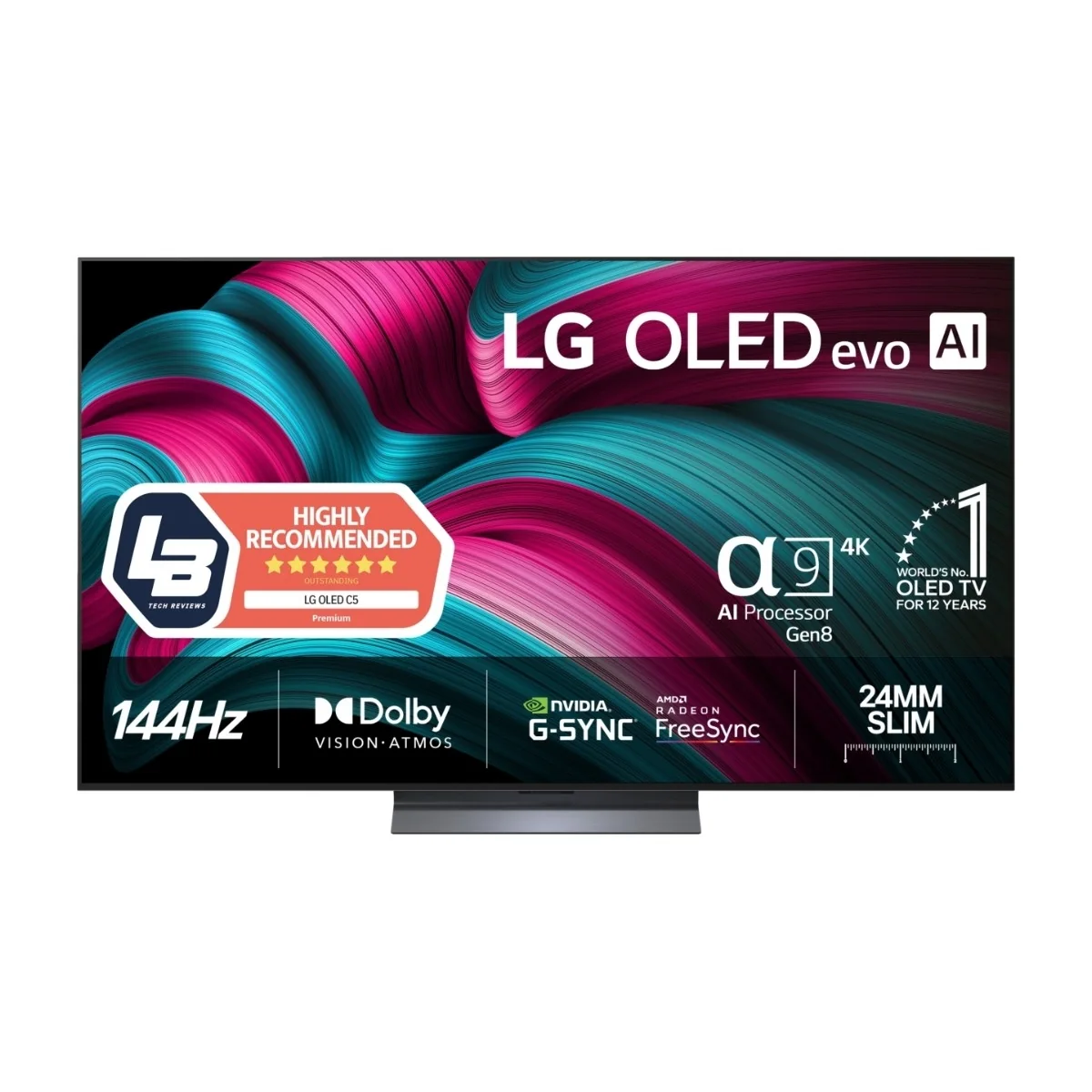 LG OLED evo AI OLED65C54LA, 165,1 cm (65), 3840 x 2160 pikseliä, OLED evo, Älytelevisio, Wi-Fi, musta
