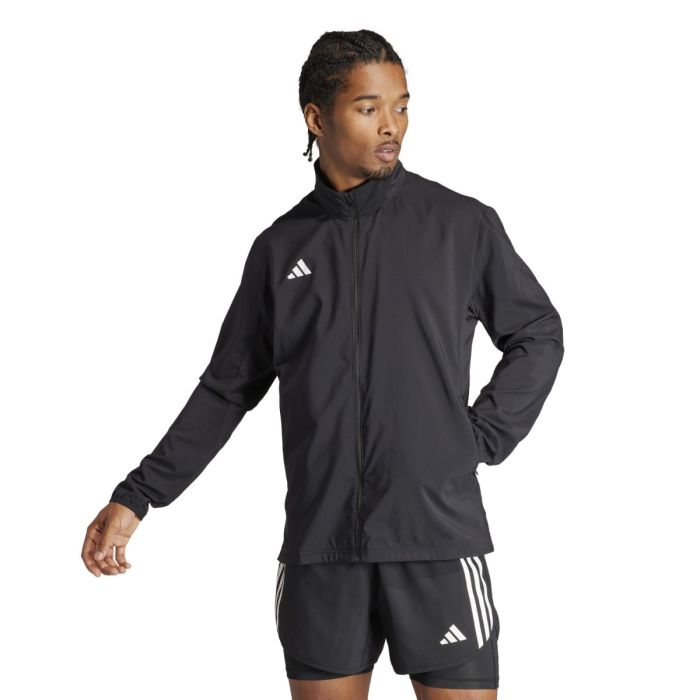 adidas Adizero E Jacket M, miesten juoksutakki, kevyt, hengittävä, musta
