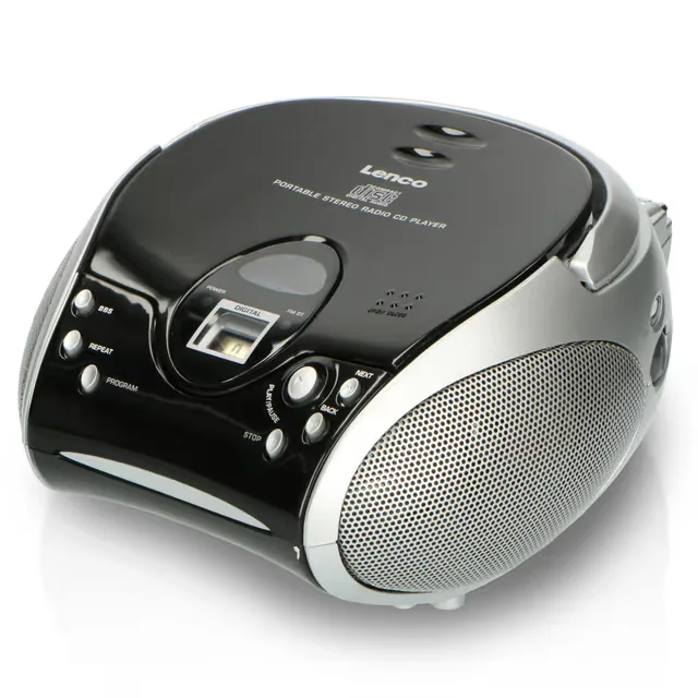 Kannettava stereo-FM-radio CD-soittimella