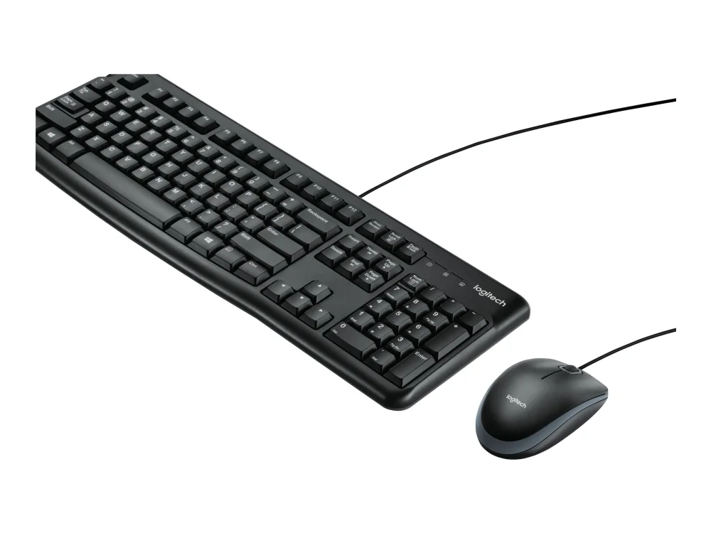 Logitech MK120-työpöytä - FR - Näppäimistö ja Hiirisetti - Ranskalainen - Musta