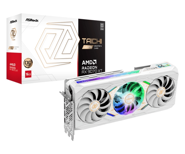 ASRock Radeon RX 9070 XT Taichi White OC 16 Gt -näytönohjain