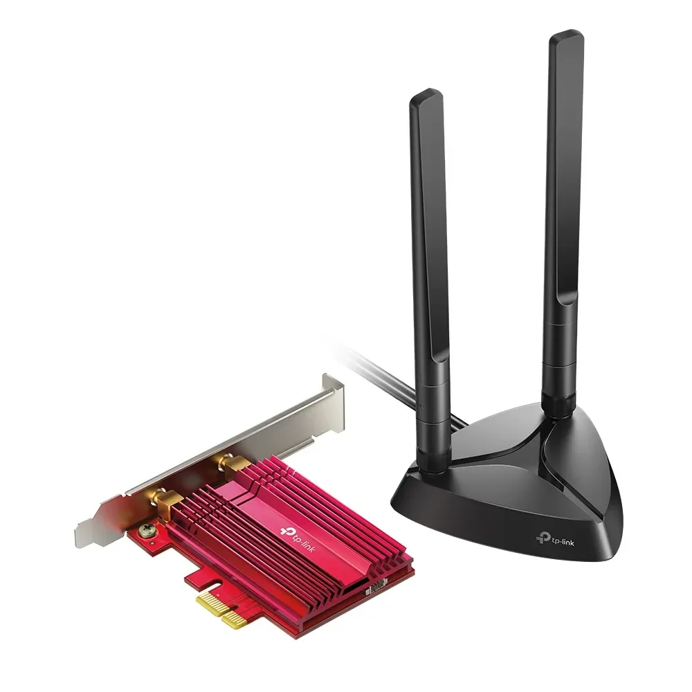 TP-Link Archer TX3000E, Sisäinen, Langaton, PCI Express, WLAN / Bluetooth, 2402 Mbit/s, Musta, Punainen