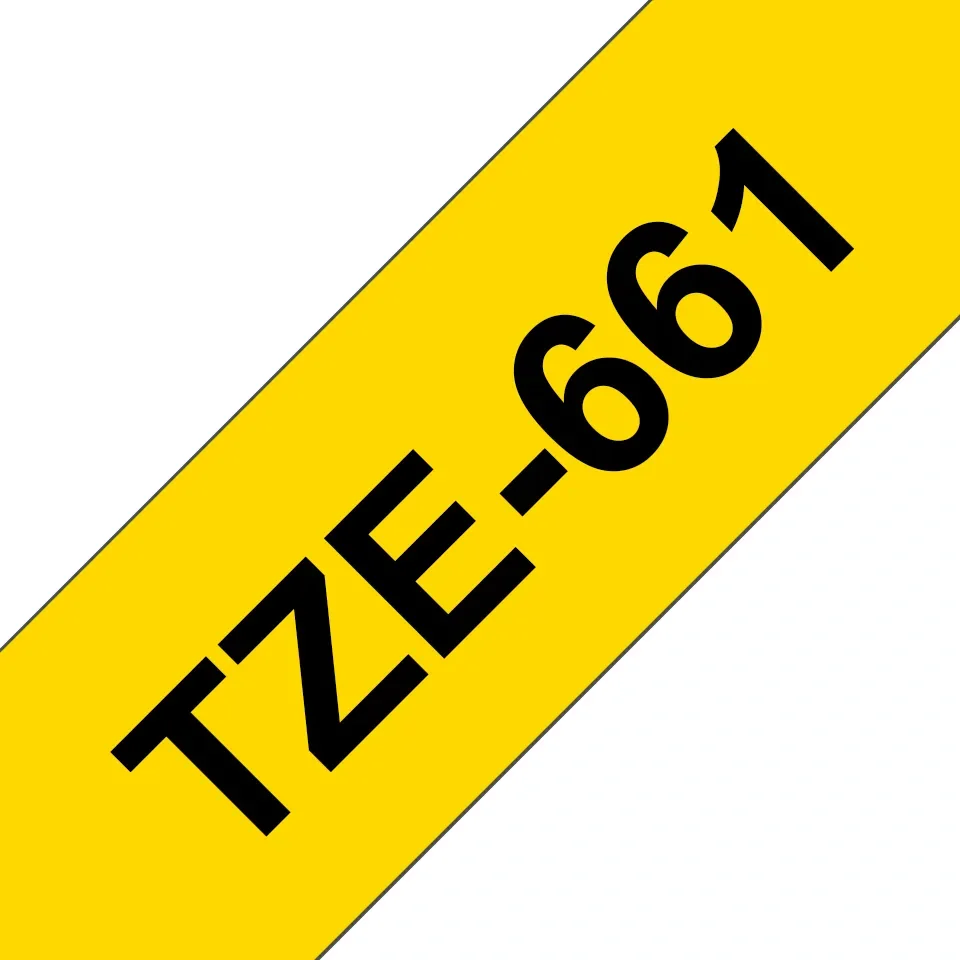 Brother TZe-661 - Vakioliima - musta keltaisella - Rulla (3,6 cm x 8 m) 1 kasetti(a) laminoitu teippi - P-Touch PT-3600, 530, 550, 9200, 9400, 9500, 9600, 9700 9800, D800, E800, P900, P950