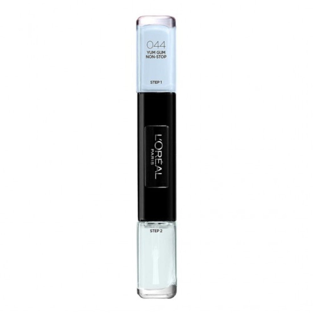 L'Oreal Paris 2 in 1 erehtymätön kynsilakka 44 Yum Gum Non-Stop 2 x 5 ml
