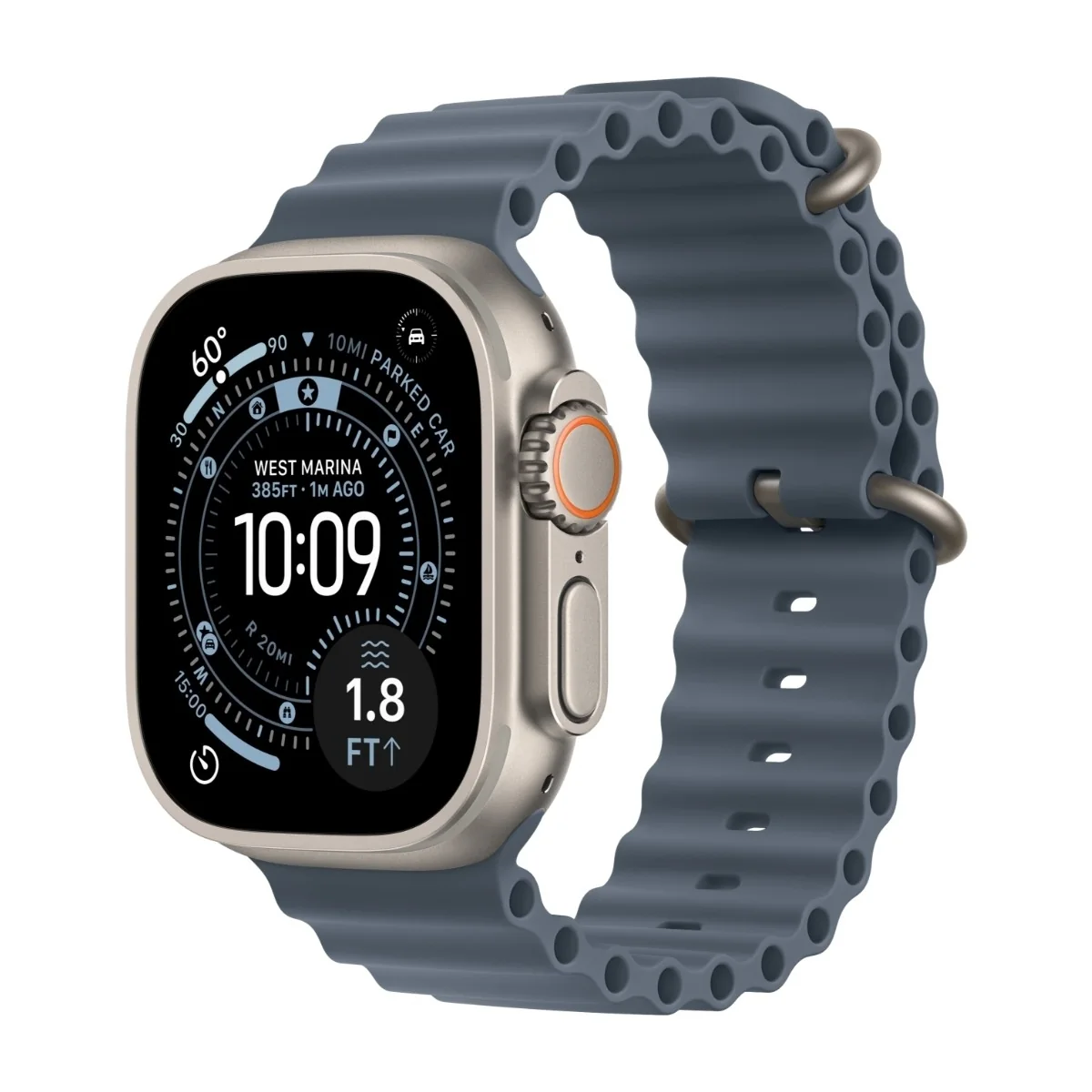 Apple Watch Ultra 3 GPS + Cell 49 mm luonnonvaalea titan, ocean-ranneke