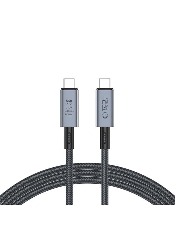 Tech-Protect UltraBoost Max USB-C 4.0 / USB-C 4.0 PD 240W 8K 40Gbps 2m Cable - Grey