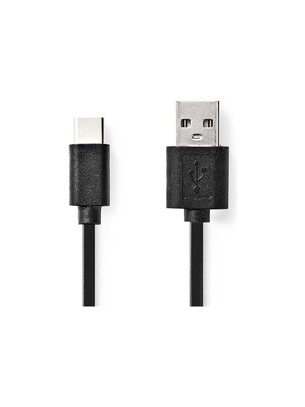 Nedis USB kaapeli | USB 2.0 | USB-A Uros | USB-CTM Uros | 15 W | 480 Mbps | Niklattu | 2.00 m | Pyöreä | PVC | Musta | Label