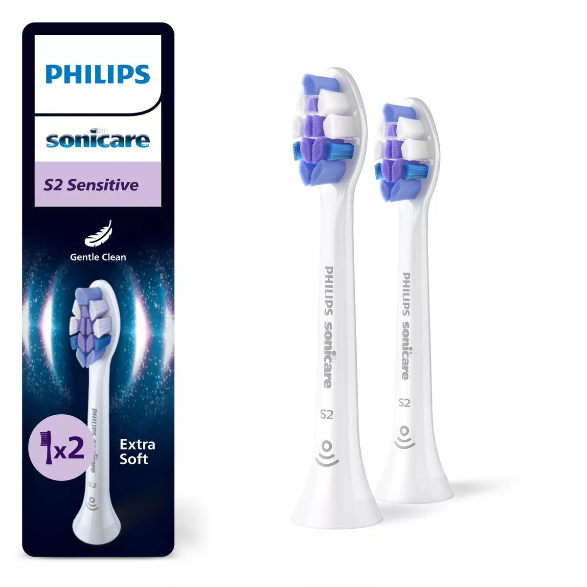 Philips Sonicare Sensitive Standard -vaihtoharjapäät, 2 kappaletta, valkoinen