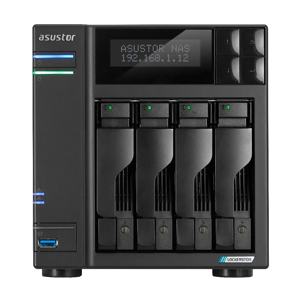 ASUSTOR Lockerstor 4 Gen2 AS6704T - verkkotallennuslaite, musta