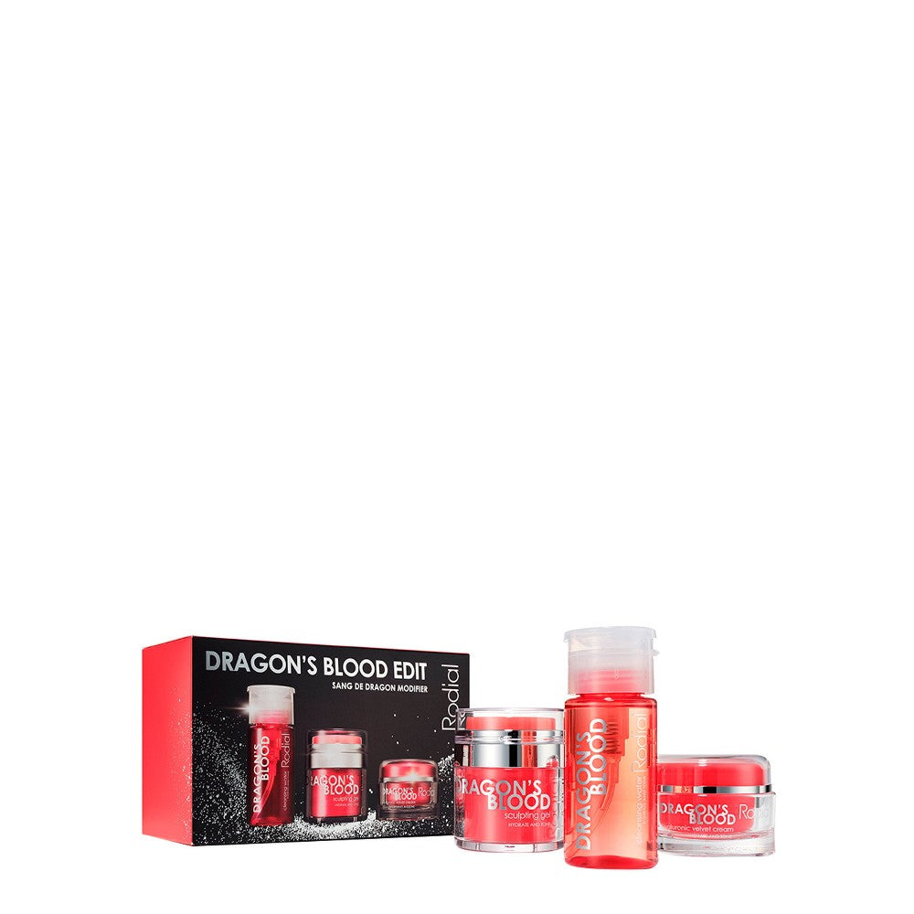 Rodial Setti Rodial: intensiivisesti kosteuttava Dragon's Blood -kasvovoide 50 ml + Dragon's Blood -kiinteyttävä kasvogeeli 50 ml + puhdistava Dragon'