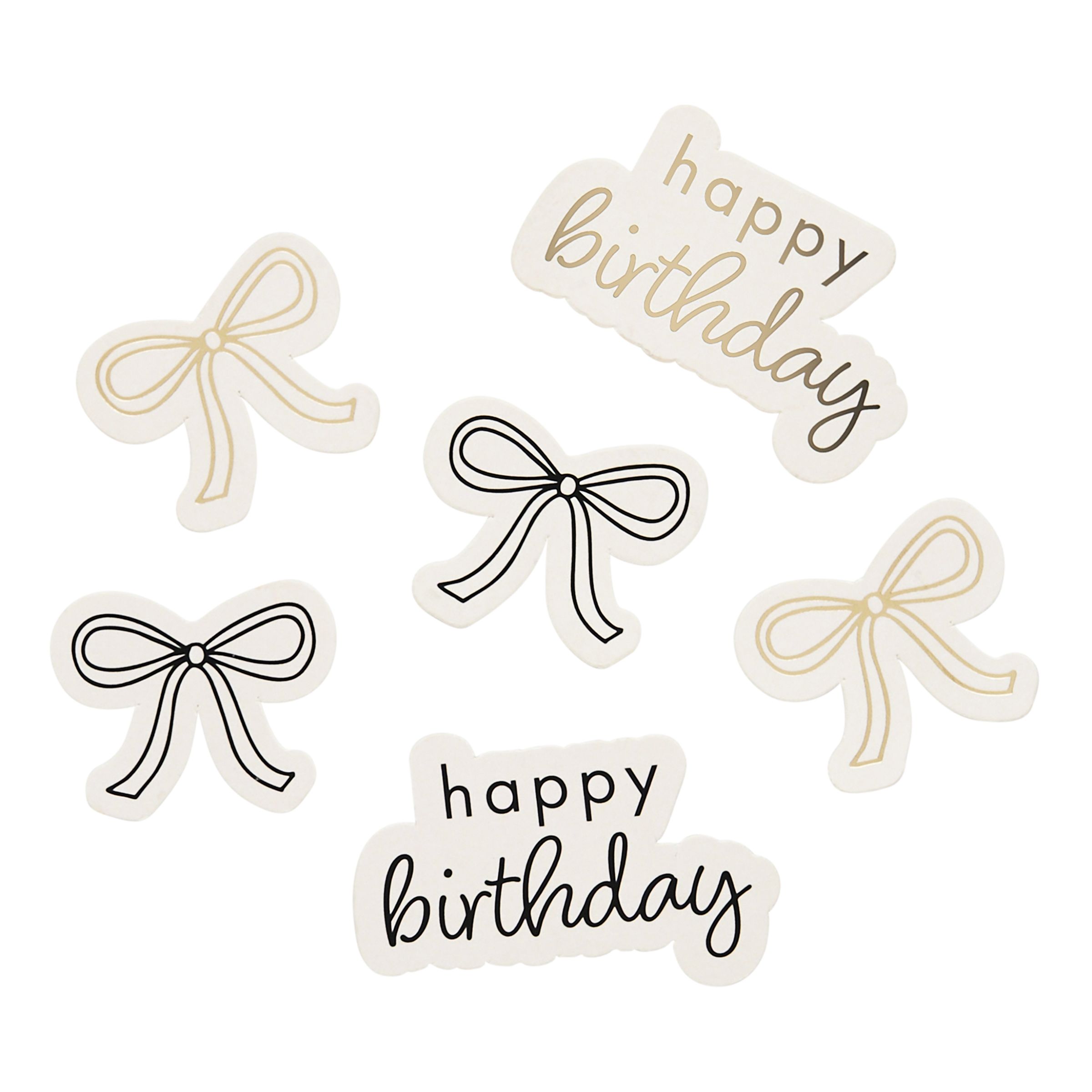 Happy Birthday -kerroskonfetti Kermanvalkoinen Rusetti - 14 g