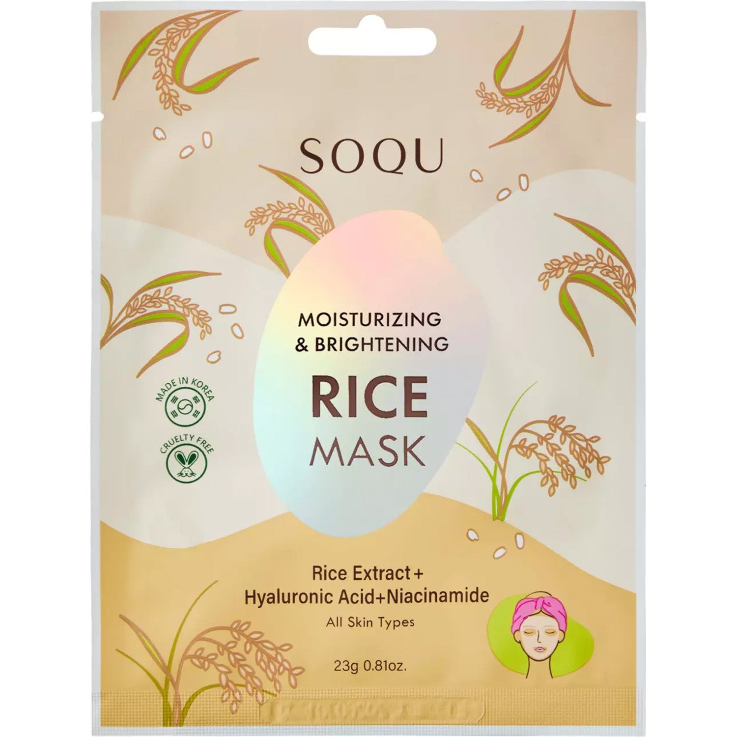 SOQU Rice Sheet Mask 1 pcs